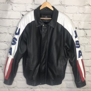 Men’s Leather USA Jacket - Size Large